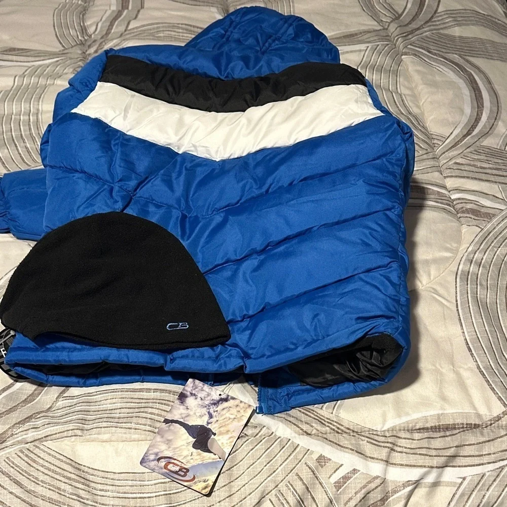 Blue and White Kids Puffer Jacket Brand New with Tags